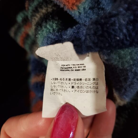 Patagonia Vtg 90s Southwest Aztec Fleece Lined Softshell Jacket Womens Size L - Picture 16 of 16